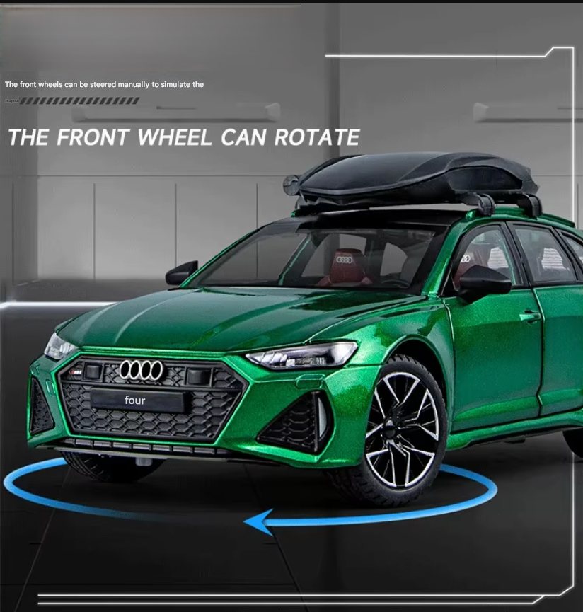 1:24 Diecast Audi RS6 Model Car with Roof Luggage Compartment