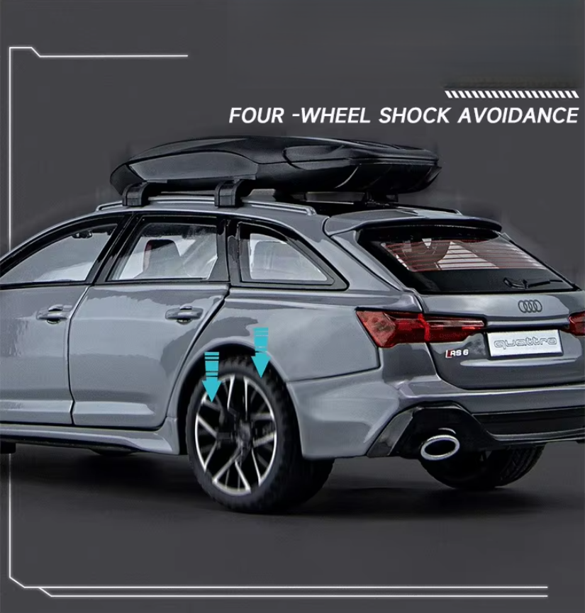 1:24 Diecast Audi RS6 Model Car with Roof Luggage Compartment