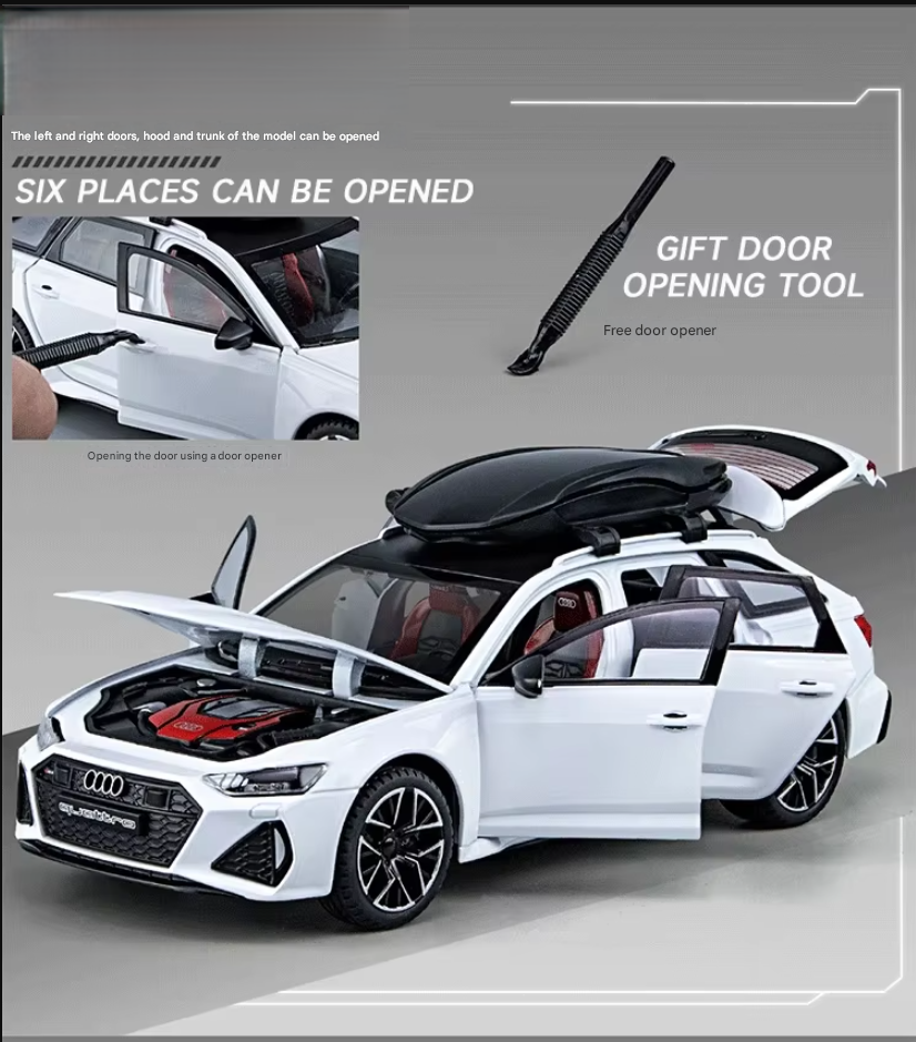 1:24 Diecast Audi RS6 Model Car with Roof Luggage Compartment