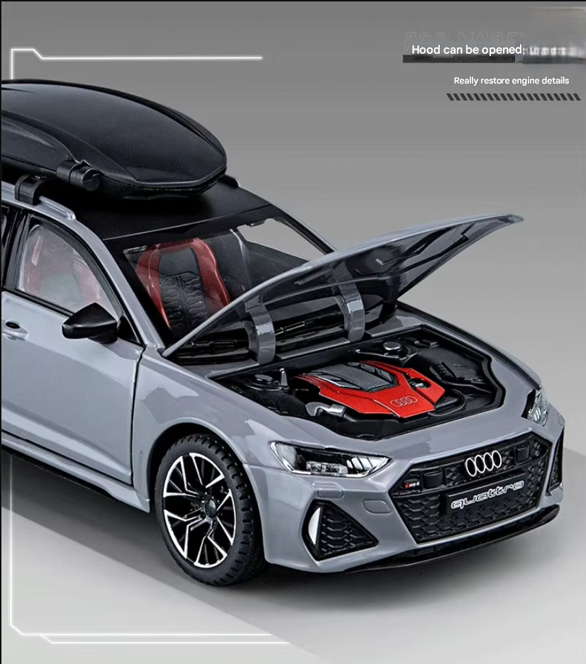 1:24 Diecast Audi RS6 Model Car with Roof Luggage Compartment