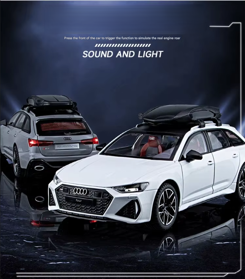 1:24 Diecast Audi RS6 Model Car with Roof Luggage Compartment