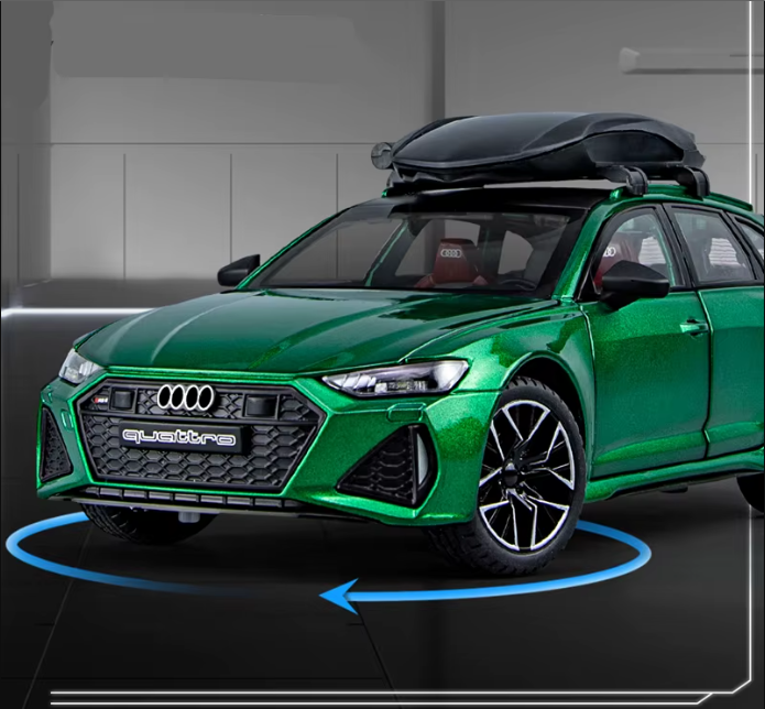 1:24 Diecast Audi RS6 Model Car with Roof Luggage Compartment