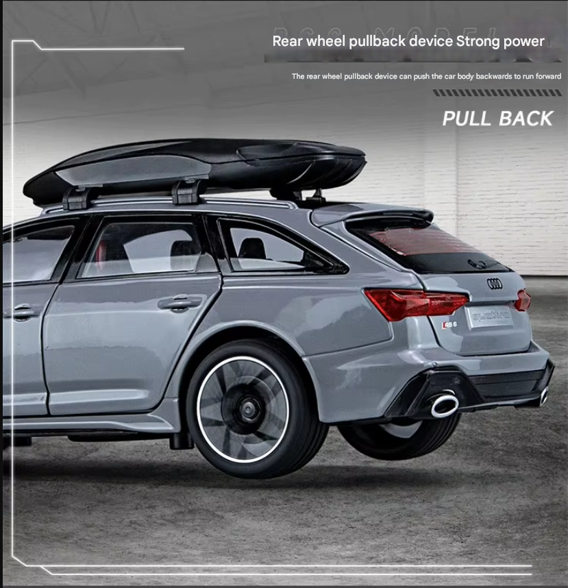 1:24 Diecast Audi RS6 Model Car with Roof Luggage Compartment