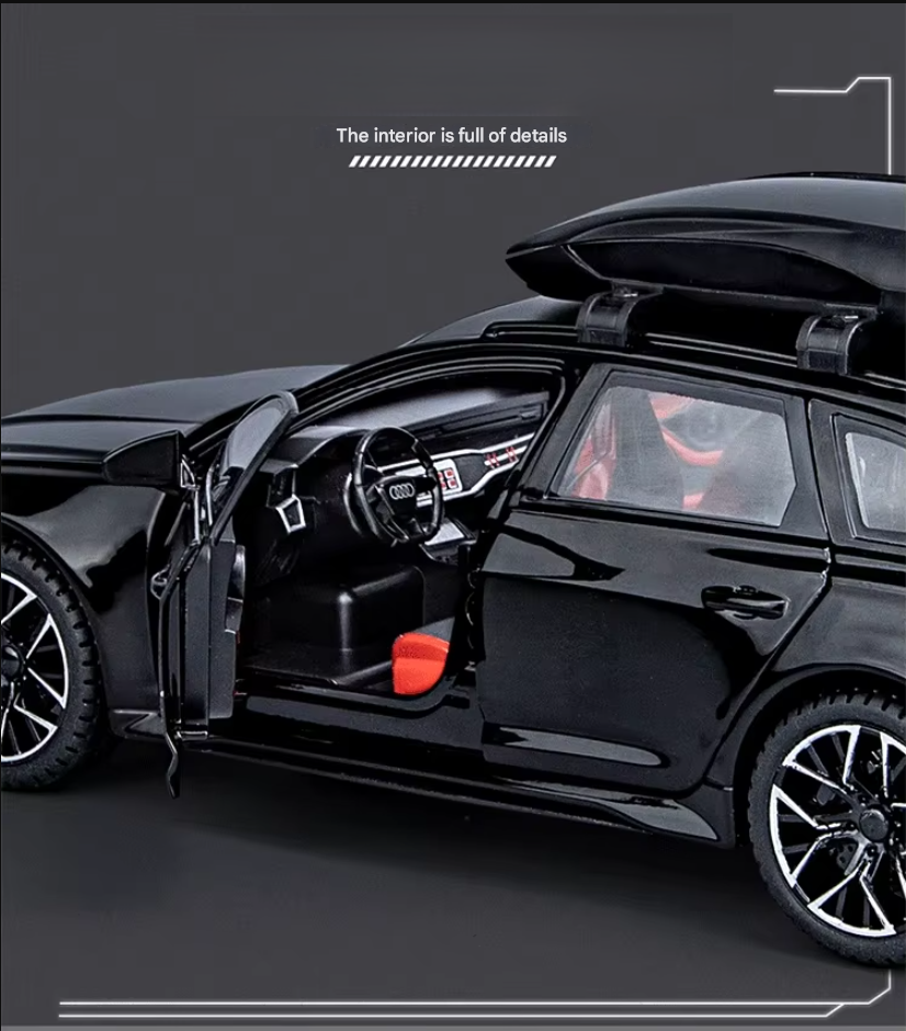 1:24 Diecast Audi RS6 Model Car with Roof Luggage Compartment