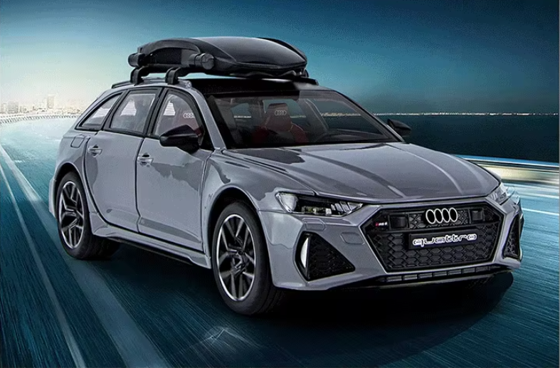 1:24 Diecast Audi RS6 Model Car with Roof Luggage Compartment