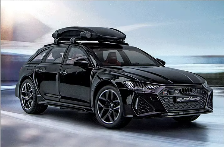 1:24 Diecast Audi RS6 Model Car with Roof Luggage Compartment