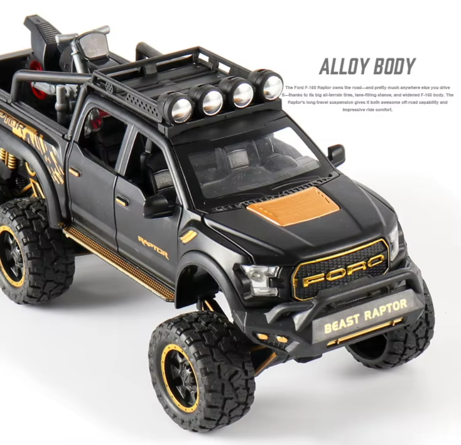 π Diecast 1:24 Scale Ford Raptor 6x6 β Ultimate Off-Road Beast