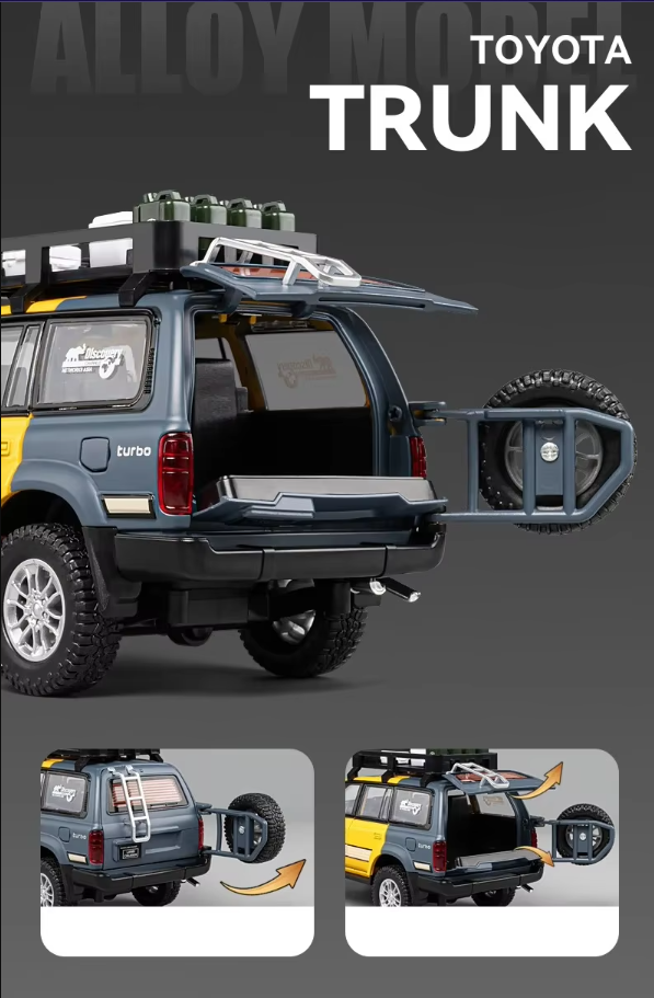 1:24 Scale Land Cruiser LC80 Diecast Model Car - Off-Road Perfection!