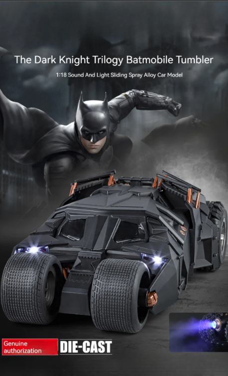 🦇 1:18 Scale Batmobile Die-Cast Model Car – Alloy Edition