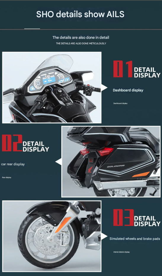 🏍️ Honda Gold Wing GL800 2021 Die-Cast Motorcycle Model