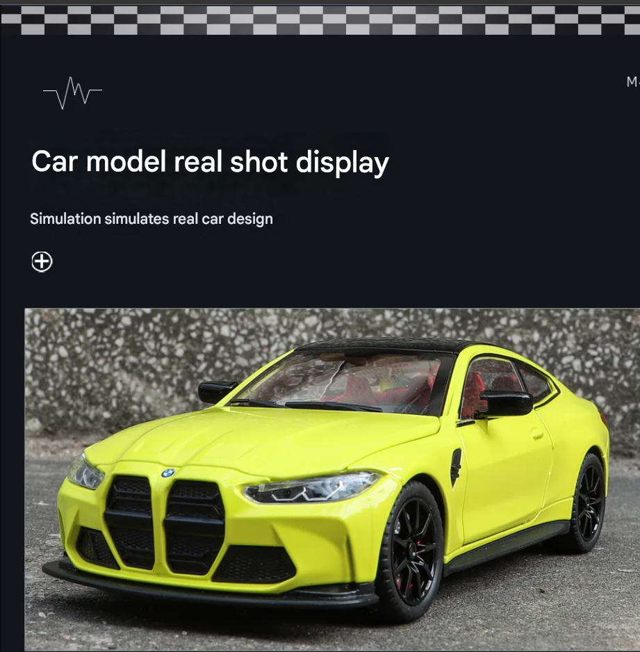 🚘 BMW M4 Alloy Car Model – 1:24 Scale Diecast