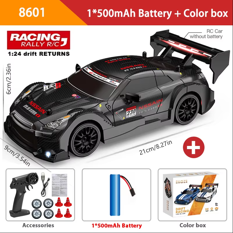 🏎️ 1:24 Drift Racing RC Car – Dual Motor 4WD with LED Lights & Replaceable Tires