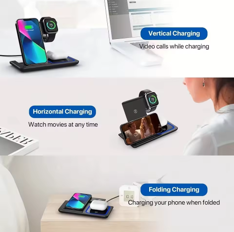 3 in 1 Wireless Charging Station – Fast, Safe & Convenient