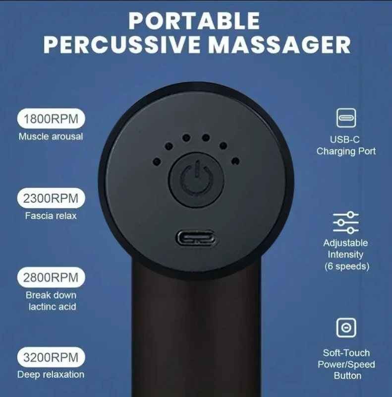 Portable Percussive Massage Gun – Deep Tissue Muscle Relaxation