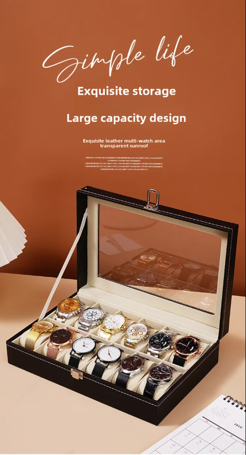 Premium Double Row Watch Organizer – 10 & 12 Slot Models
