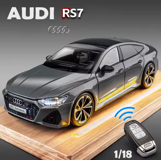 🚘 1:18 Scale Audi RS7 Die-Cast Model Car with Remote Control Lights & Sound