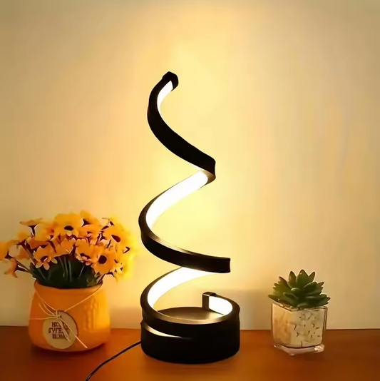 Modern Spiral LED Table Lamp – Adjustable Brightness & Color Modes