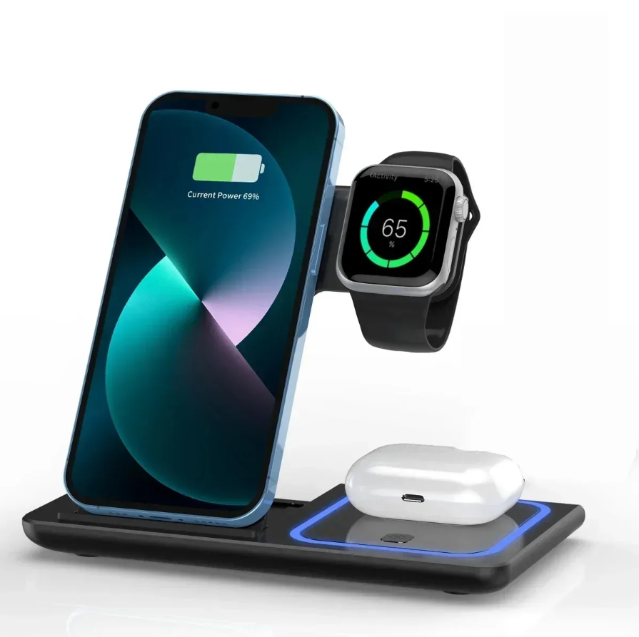 3 in 1 Wireless Charging Station – Fast, Safe & Convenient