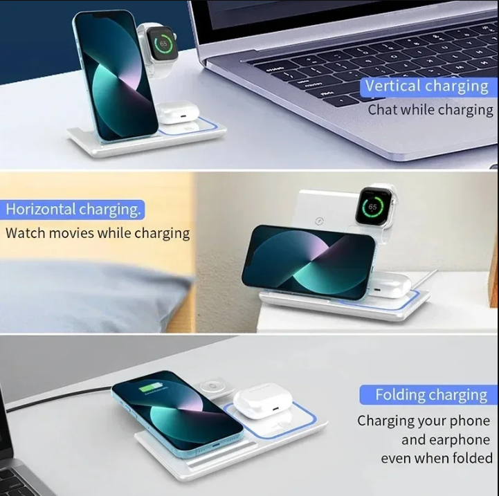 3 in 1 Wireless Charging Station – Fast, Safe & Convenient