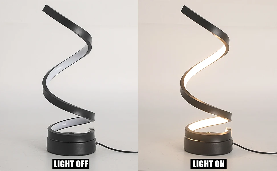 Modern Spiral LED Table Lamp – Adjustable Brightness & Color Modes