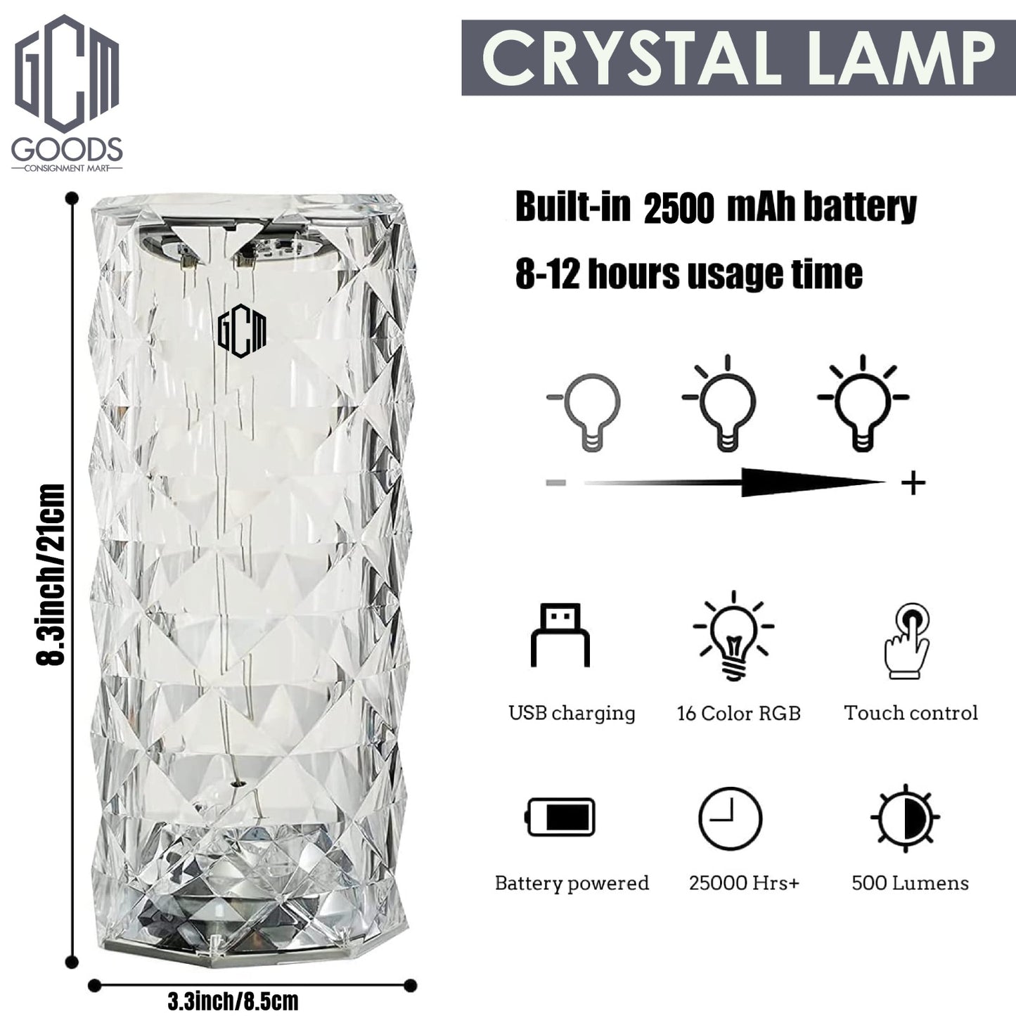 Large Crystal Lamp