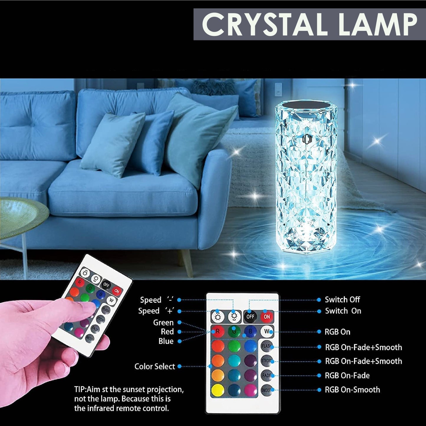 Large Crystal Lamp