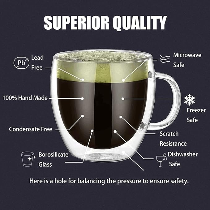 Double Walled Glass Mug (150ml)