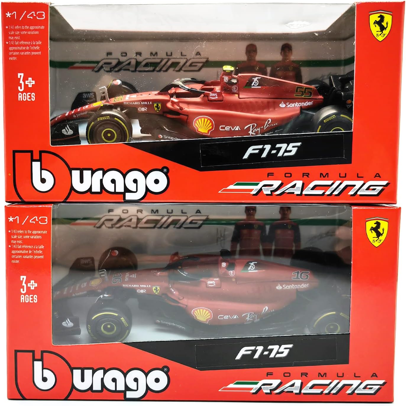 Ferrari F1-75 #16 – 1:43 Scale Diecast Model by Bburago 🏎️🔥