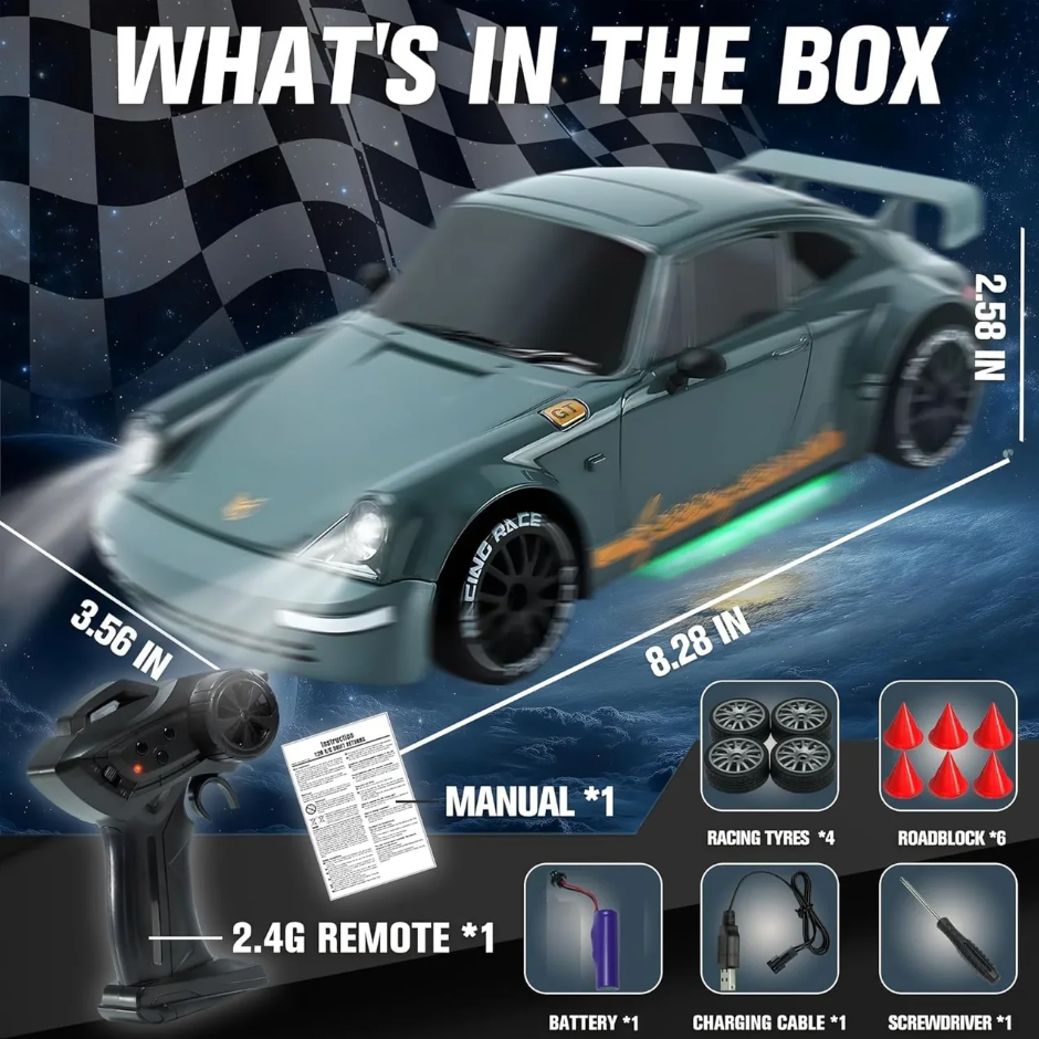 🚗 Unleash Pure Racing Performance with the Porsche-Style 1:24 Drift Racing RC Car!