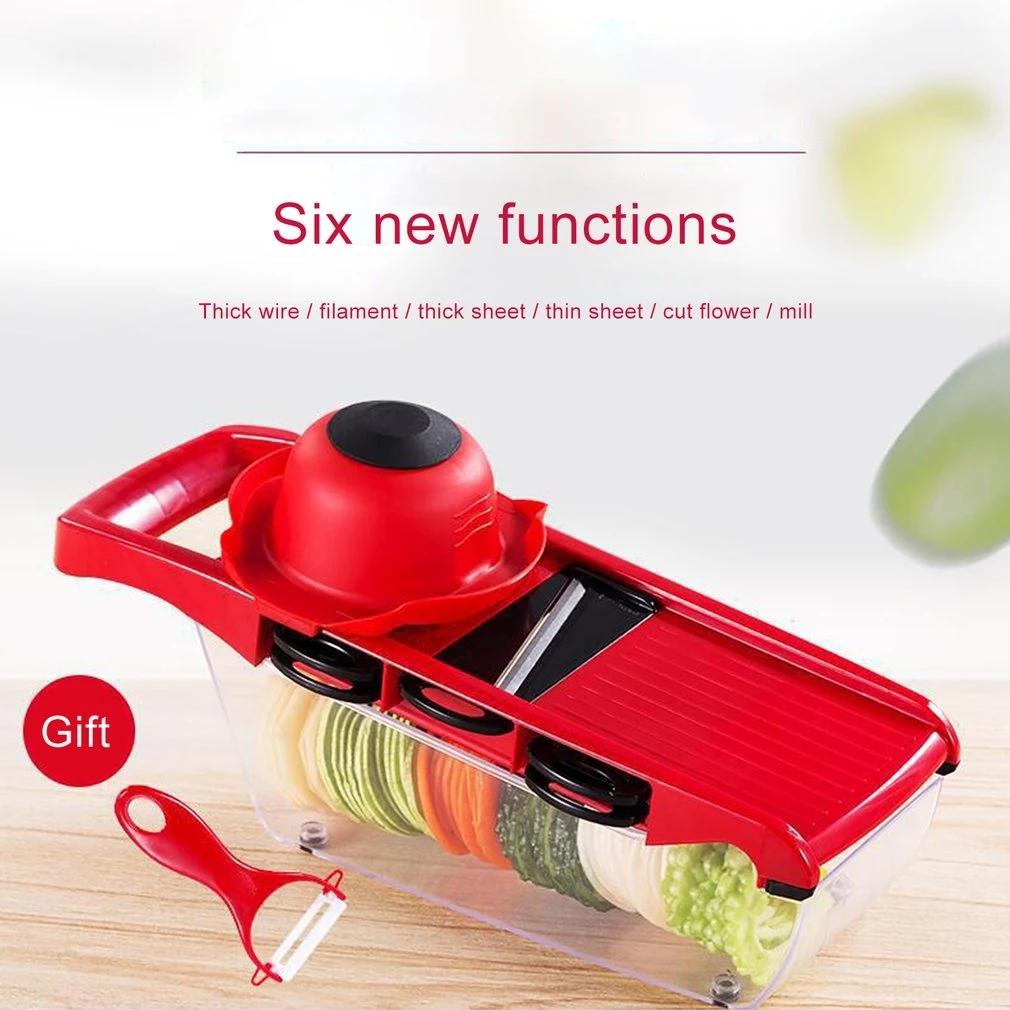 6 In 1 Vegetable Grater, Cutter with Stainless Steel Blades