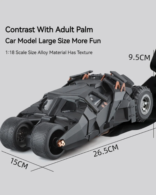 🦇 1:18 Scale Batmobile Die-Cast Model Car – Alloy Edition