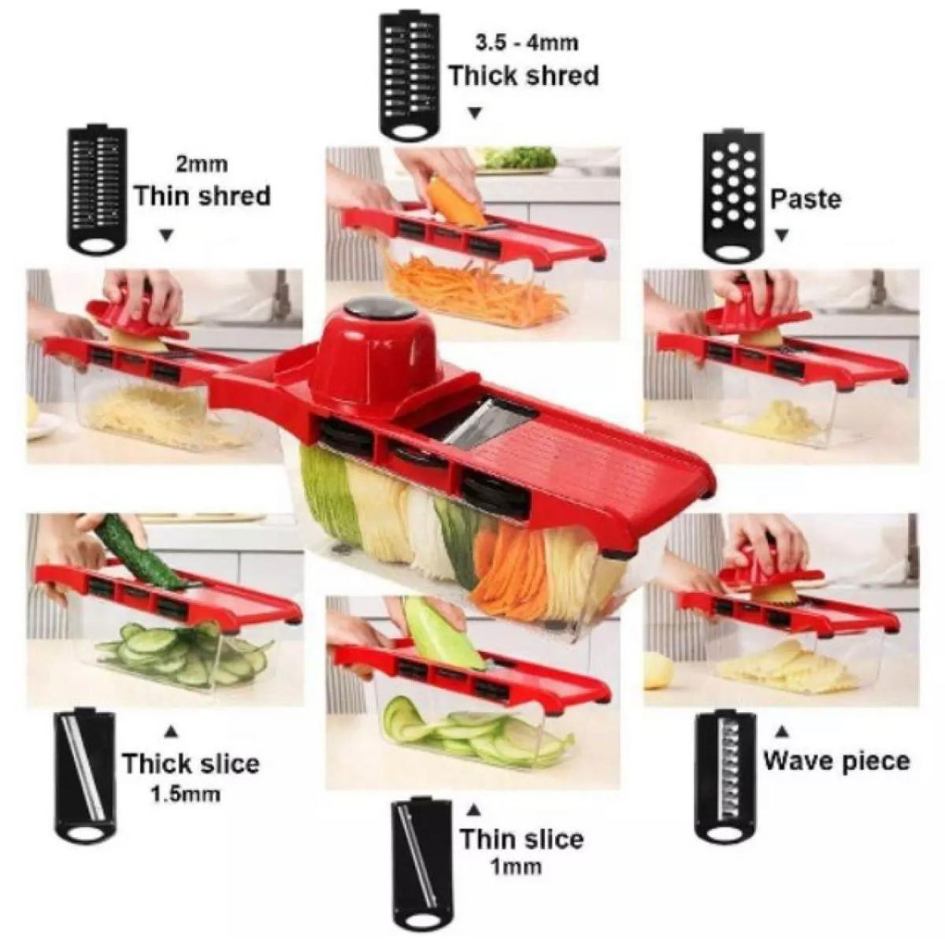 6 In 1 Vegetable Grater, Cutter with Stainless Steel Blades