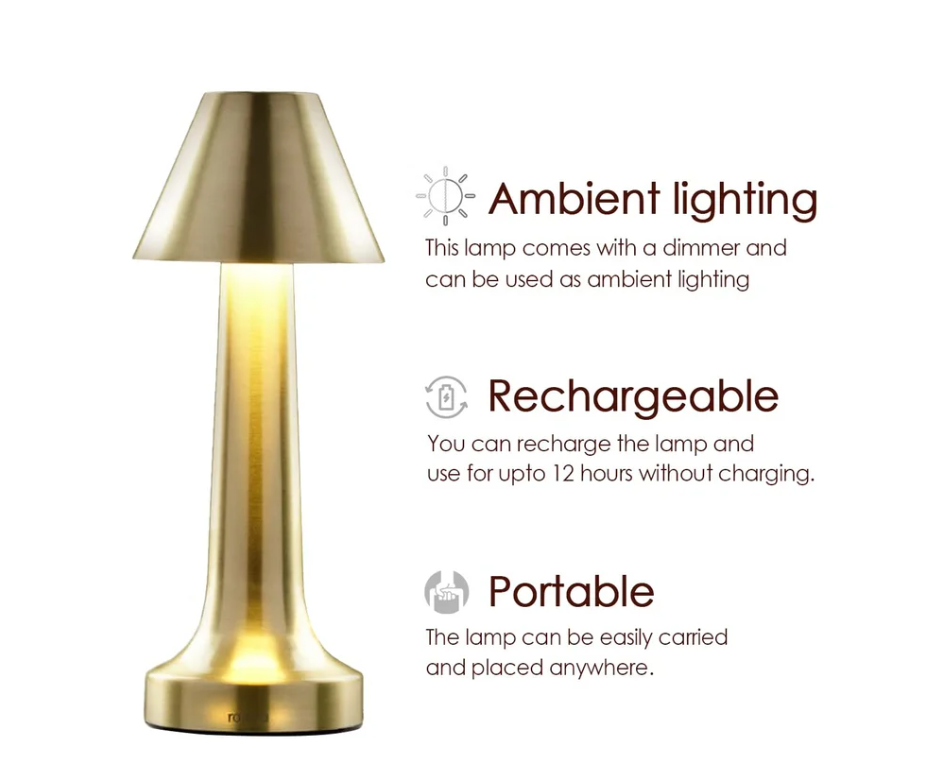 Portable touch sensitive metal lamp (Silver)