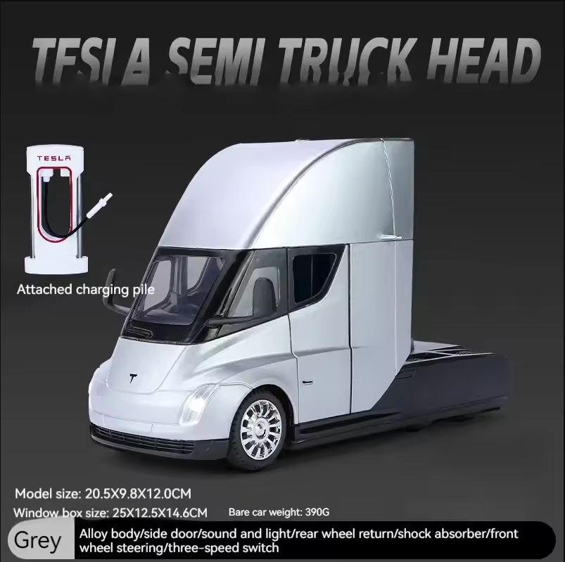 🚛 1:24 Diecast Tesla Semi Truck Head Model 🚛