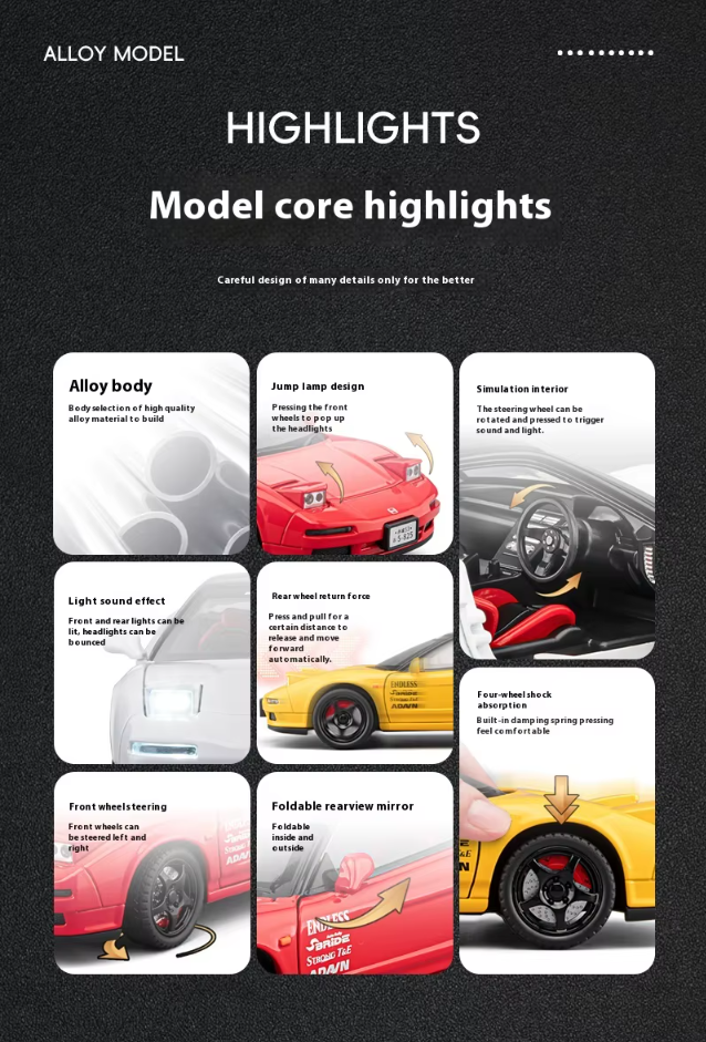 1:24 Scale Diecast Honda Acura NSX Model Car