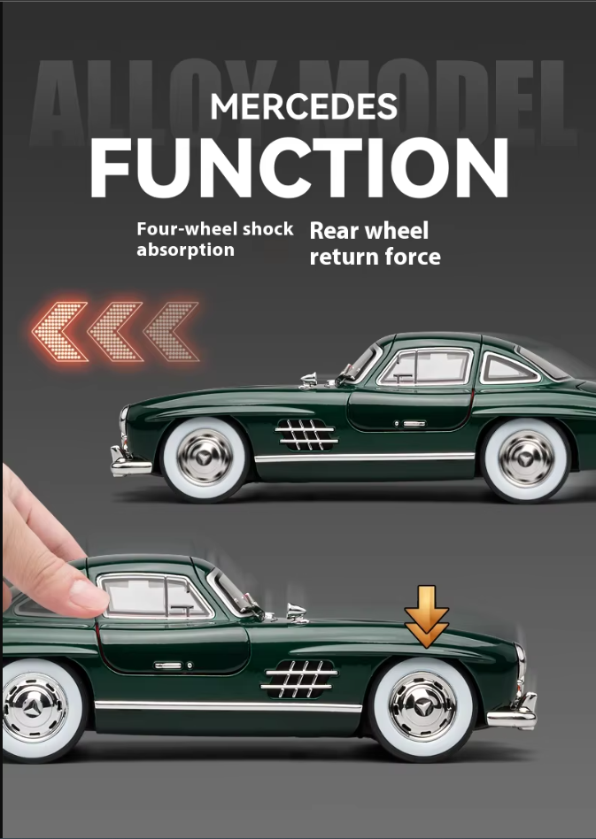 1:24 Diecast Benz 300SL Coupe Model Car 🏎️✨