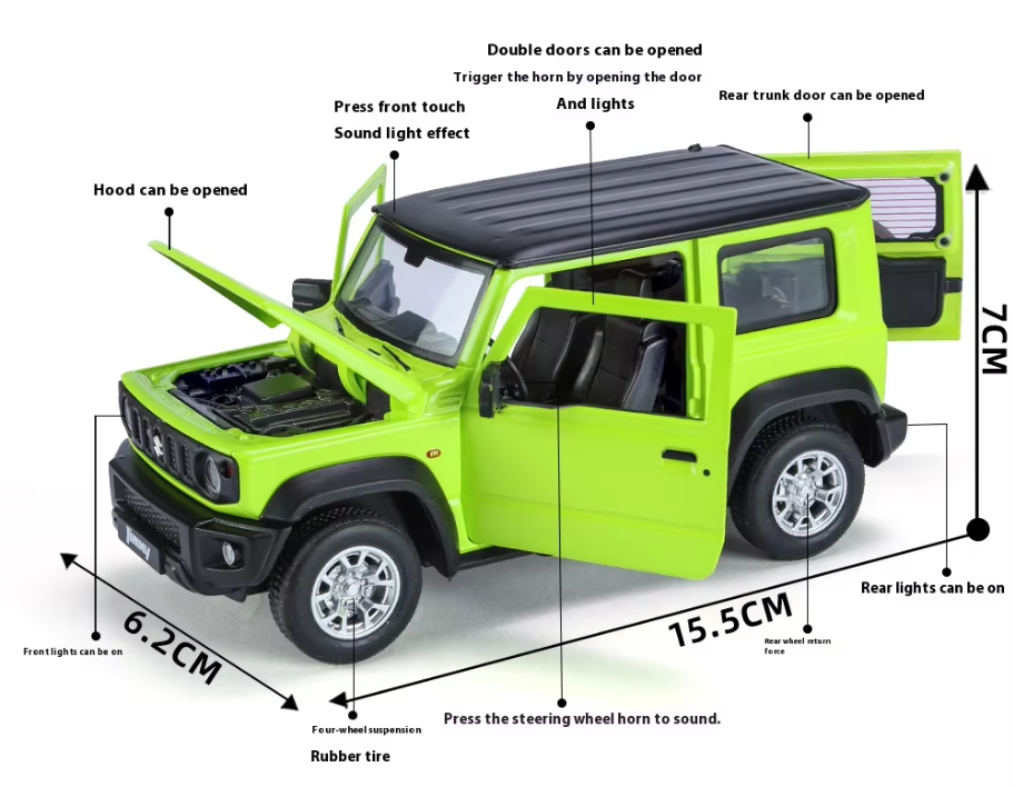1:24 Scale Diecast Suzuki Jimny – Mini Off-Road Legend 🚙✨