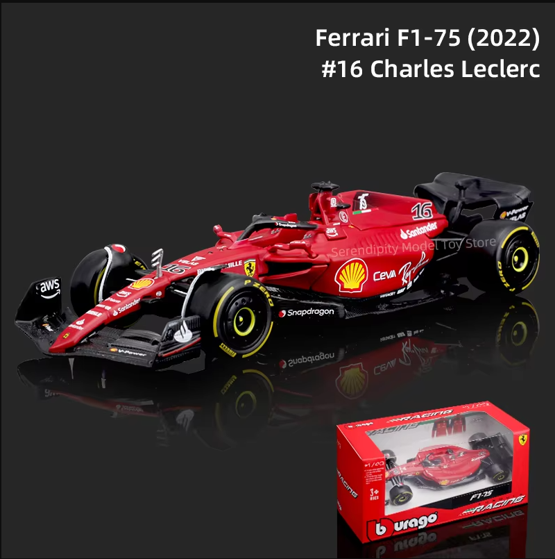 Ferrari F1-75 #16 – 1:43 Scale Diecast Model by Bburago 🏎️🔥