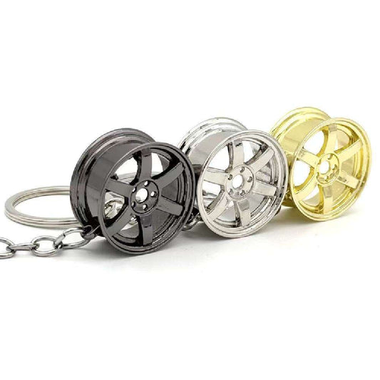 Alloy Car Rim Keychain – Mini Wheel Rim Design for Car Enthusiasts